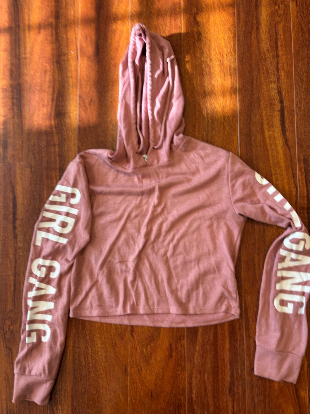 Papaya Mauve Pink 'Girl Gang' Hoodie Crop Top